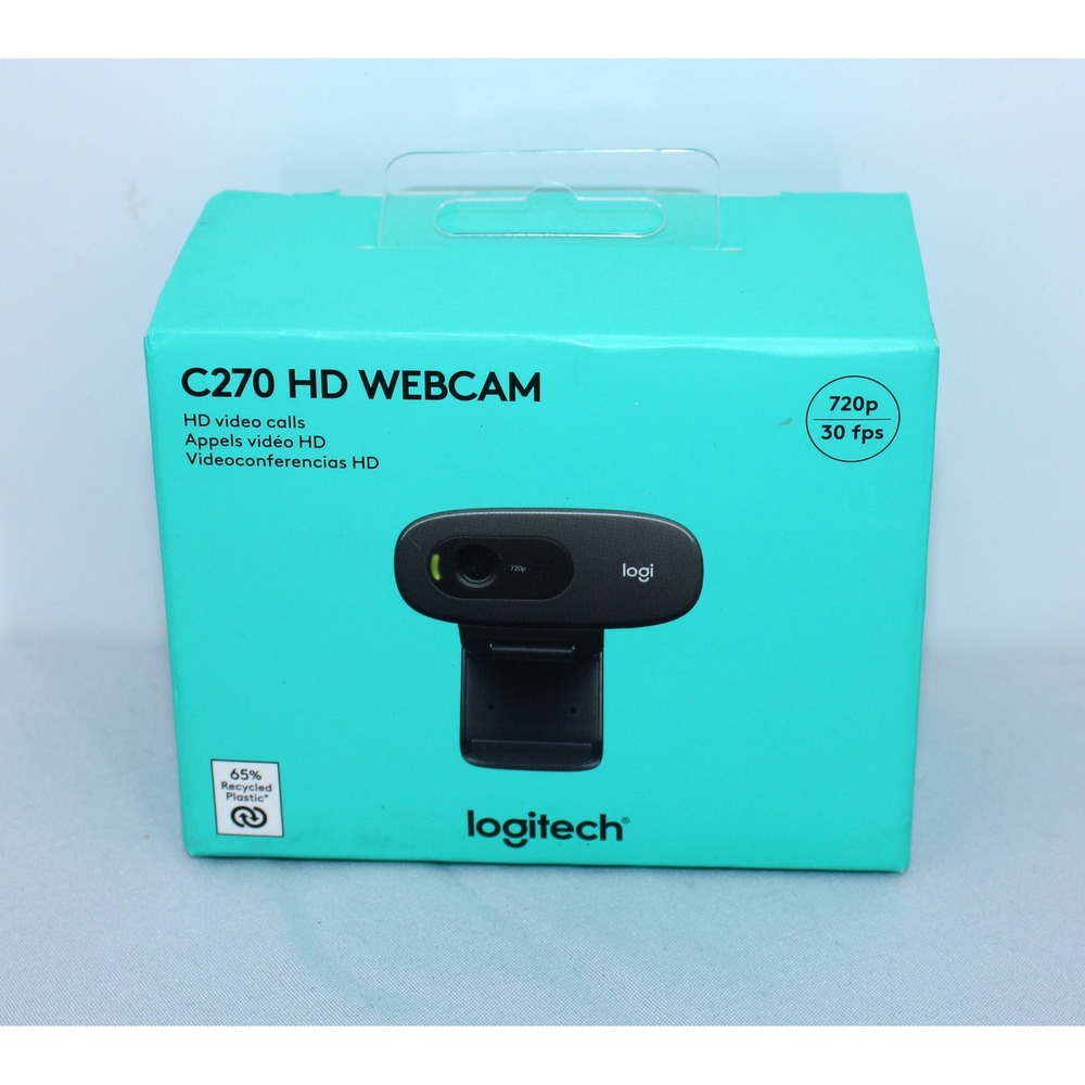 Logitech C270 HD Webcam 720p 30fps with Noise Reducing Microphone USB A
